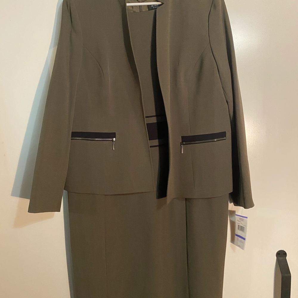 Olive green dress with jacket